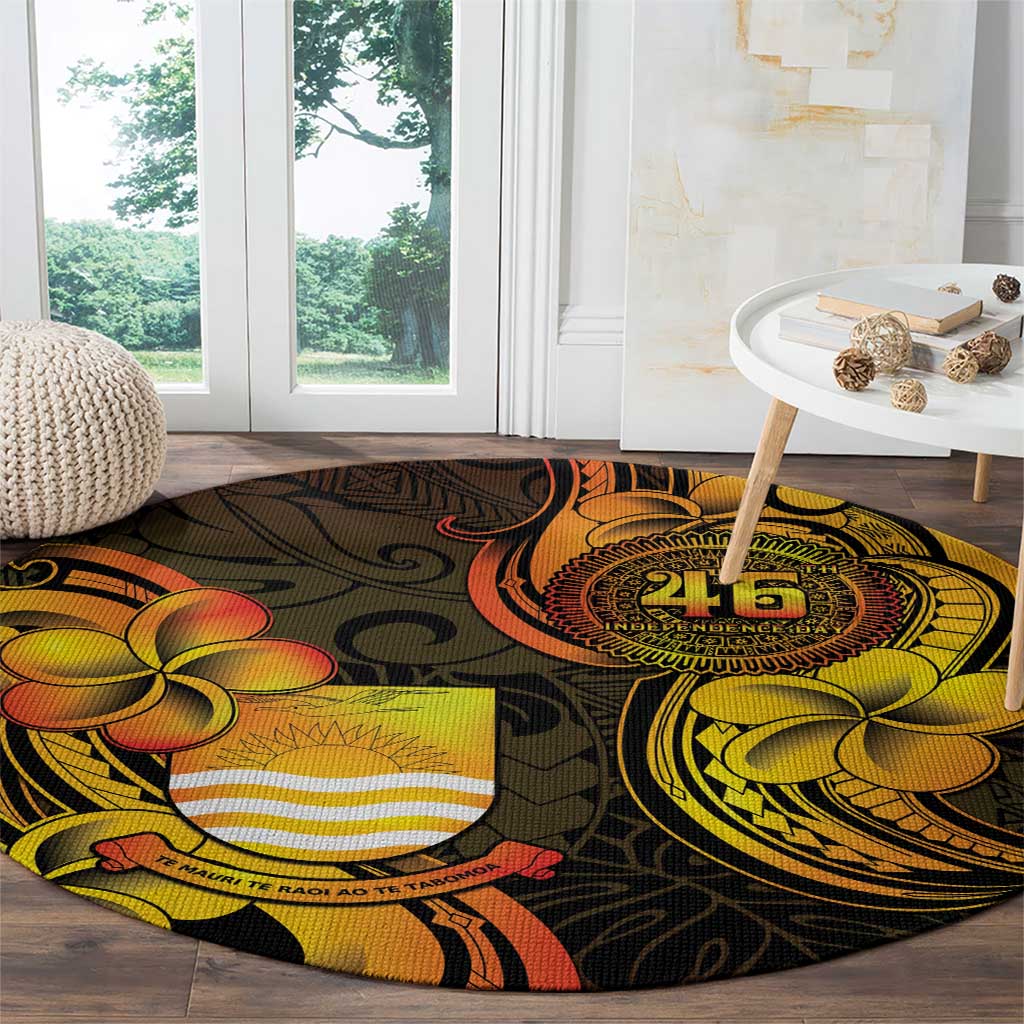 Personalised Kiribati Independence Day Round Carpet 46th Anniversary