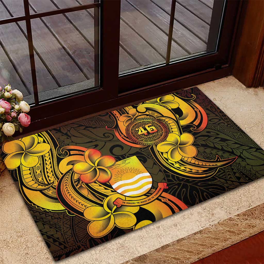 Personalised Kiribati Independence Day Rubber Doormat 46th Anniversary