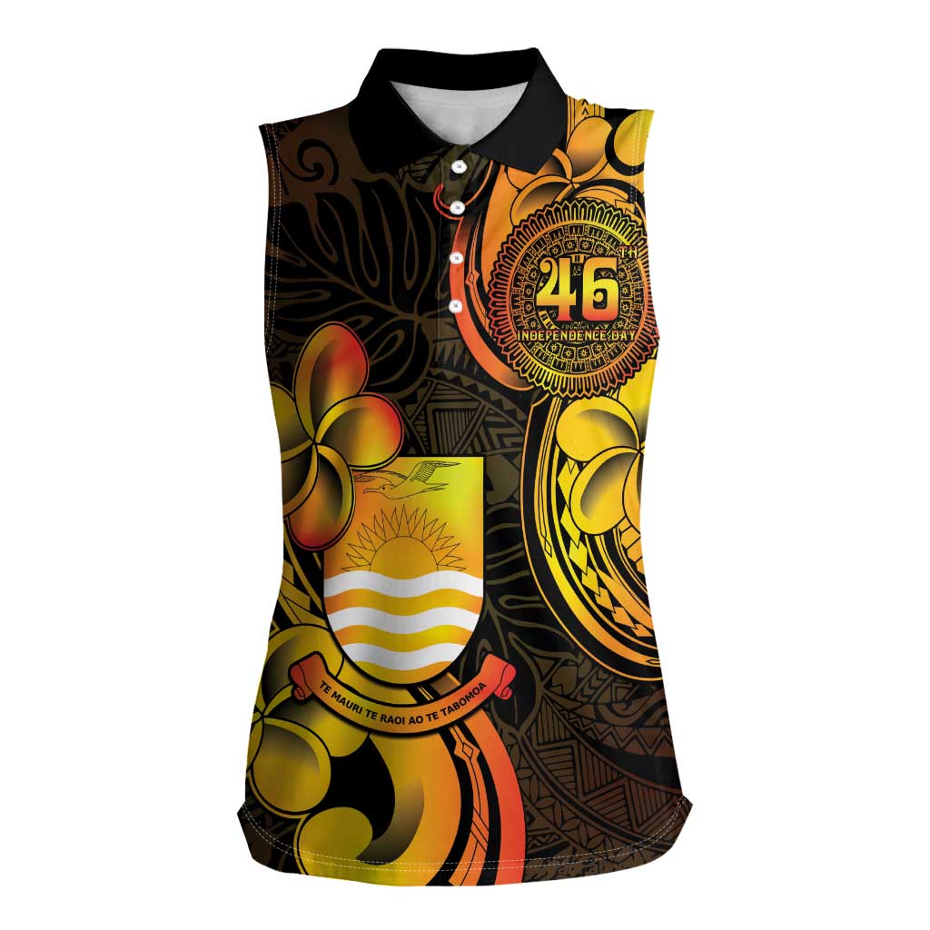 Personalised Kiribati Independence Day Women Sleeveless Polo Shirt 46th Anniversary