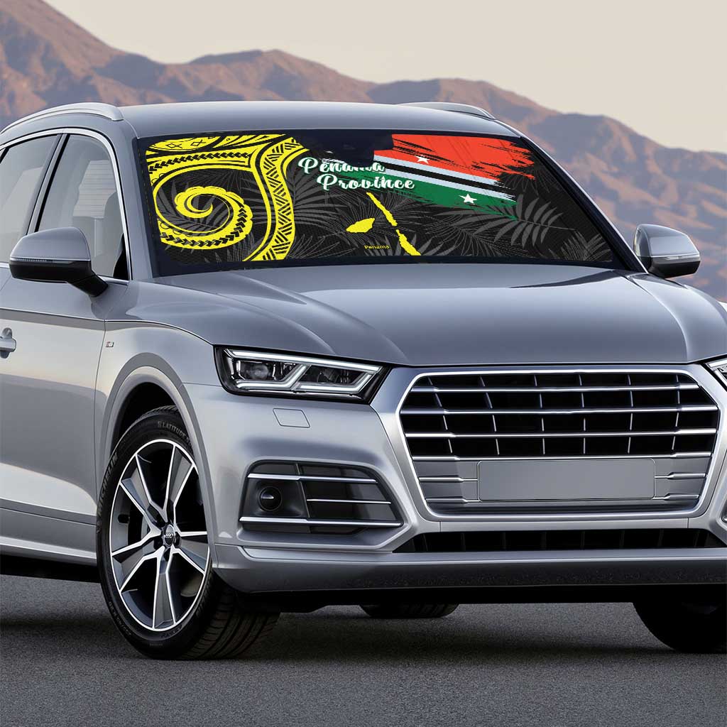 Vanuatu Penama Day Auto Sun Shade Grunge Flag Style - Polynesian Pride