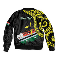 Personalised Vanuatu Penama Day Bomber Jacket Grunge Flag Style - Polynesian Pride
