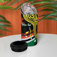 Personalised Vanuatu Penama Day 4 in 1 Can Cooler Tumbler Grunge Flag Style - Polynesian Pride