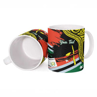 Personalised Vanuatu Penama Day Ceramic Mug Grunge Flag Style - Polynesian Pride