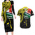 Personalised Vanuatu Penama Day Couples Matching Long Sleeve Bodycon Dress and Hawaiian Shirt Grunge Flag Style - Polynesian Pride