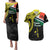Personalised Vanuatu Penama Day Couples Matching Puletasi and Hawaiian Shirt Grunge Flag Style - Polynesian Pride
