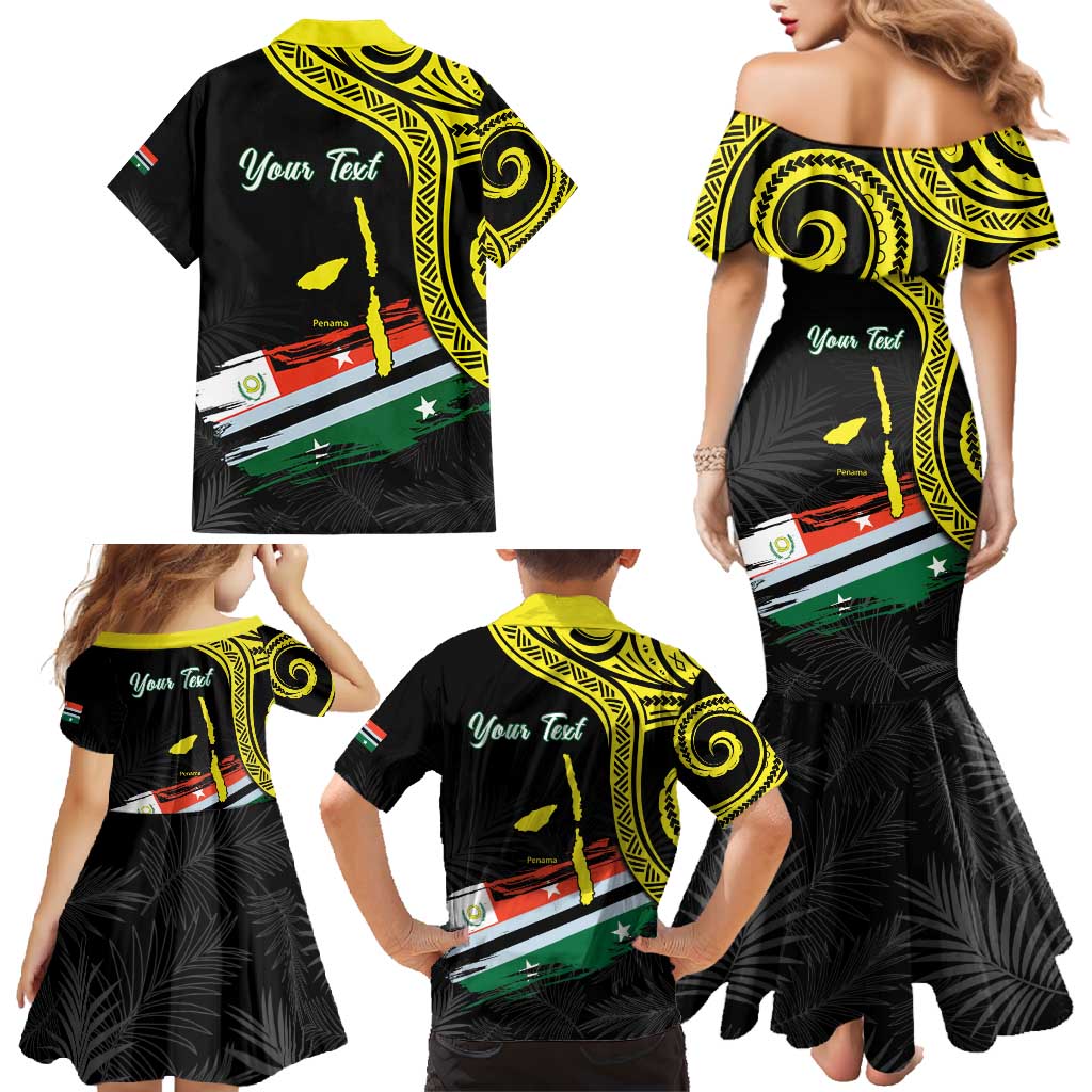 Personalised Vanuatu Penama Day Family Matching Mermaid Dress and Hawaiian Shirt Grunge Flag Style LT05 - Polynesian Pride