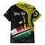 Personalised Vanuatu Penama Day Family Matching Off The Shoulder Long Sleeve Dress and Hawaiian Shirt Grunge Flag Style - Polynesian Pride