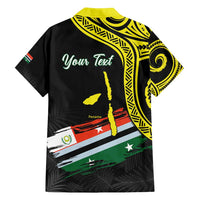 Personalised Vanuatu Penama Day Family Matching Off Shoulder Maxi Dress and Hawaiian Shirt Grunge Flag Style - Polynesian Pride