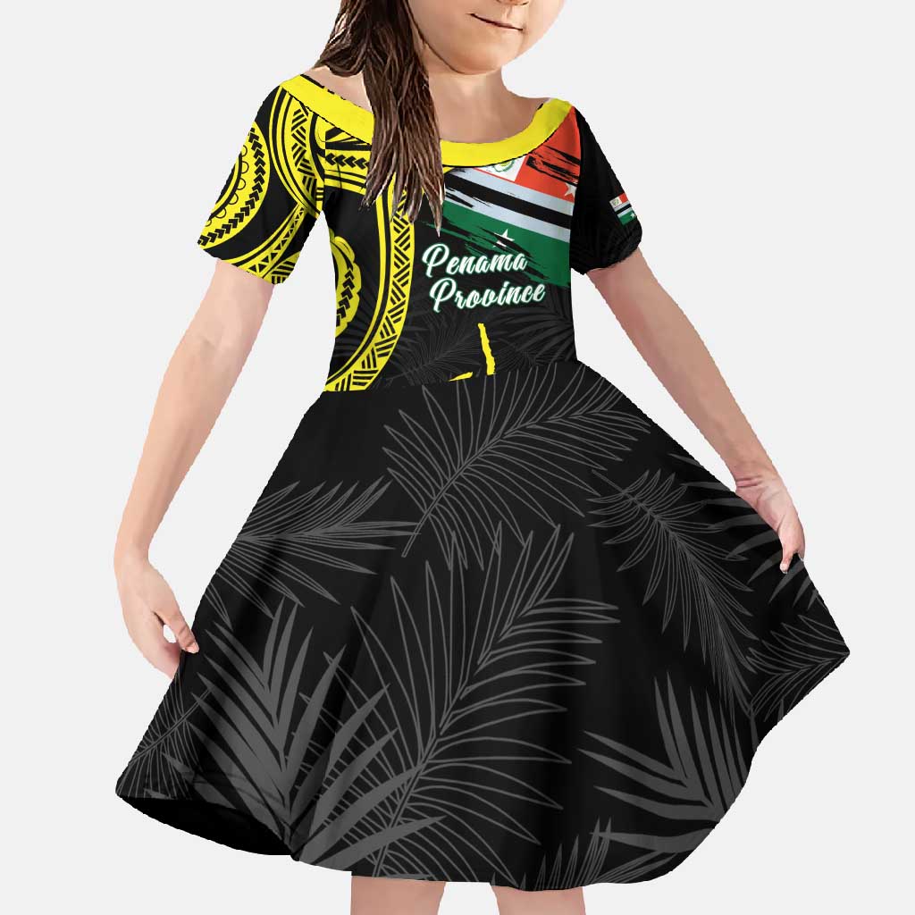 Personalised Vanuatu Penama Day Family Matching Summer Maxi Dress and Hawaiian Shirt Grunge Flag Style LT05 Daughter's Dress Black - Polynesian Pride