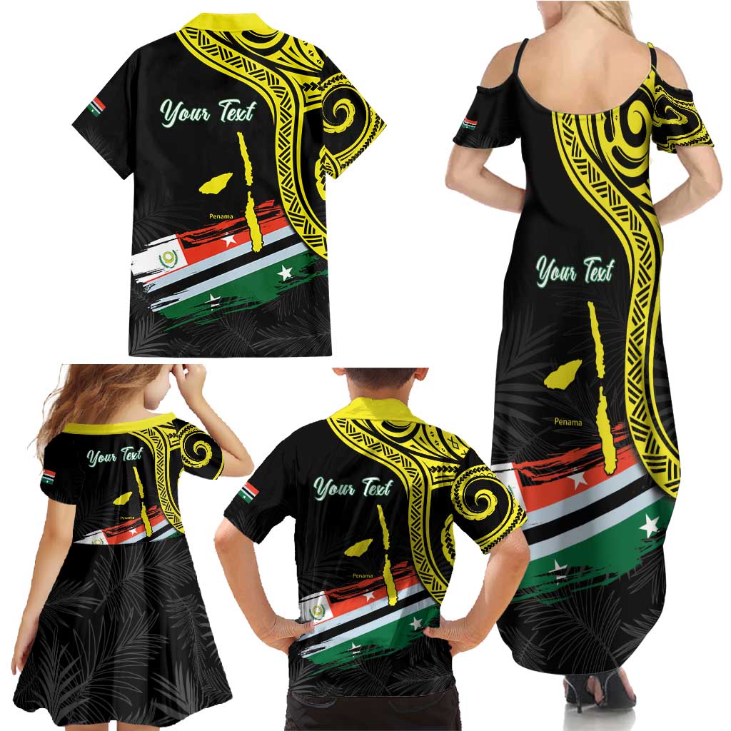 Personalised Vanuatu Penama Day Family Matching Summer Maxi Dress and Hawaiian Shirt Grunge Flag Style LT05 - Polynesian Pride