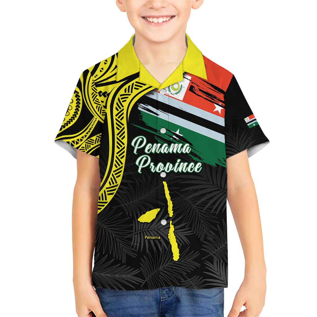 Personalised Vanuatu Penama Day Family Matching Summer Maxi Dress and Hawaiian Shirt Grunge Flag Style LT05 Son's Shirt Black - Polynesian Pride