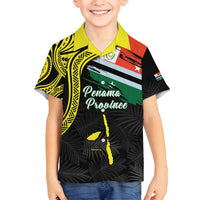 Personalised Vanuatu Penama Day Family Matching Summer Maxi Dress and Hawaiian Shirt Grunge Flag Style LT05 Son's Shirt Black - Polynesian Pride