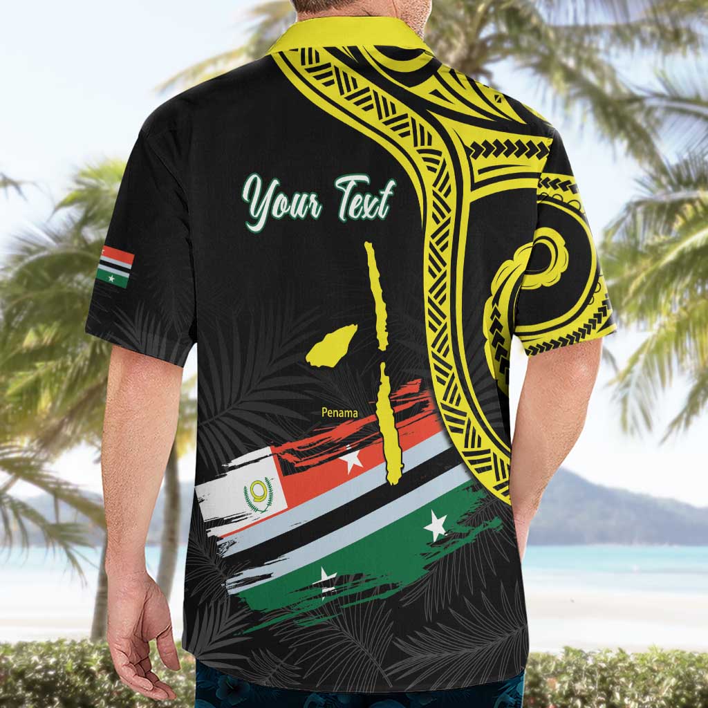 Personalised Vanuatu Penama Day Hawaiian Shirt Grunge Flag Style - Polynesian Pride