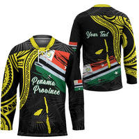 Personalised Vanuatu Penama Day Hockey Jersey Grunge Flag Style - Polynesian Pride