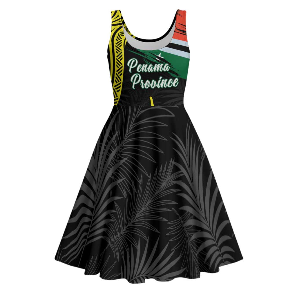 Personalised Vanuatu Penama Day Midi Dress Grunge Flag Style - Polynesian Pride