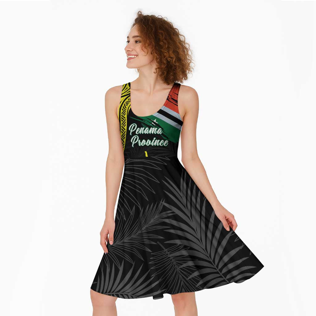 Personalised Vanuatu Penama Day Midi Dress Grunge Flag Style - Polynesian Pride