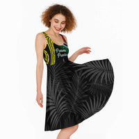 Personalised Vanuatu Penama Day Midi Dress Grunge Flag Style - Polynesian Pride