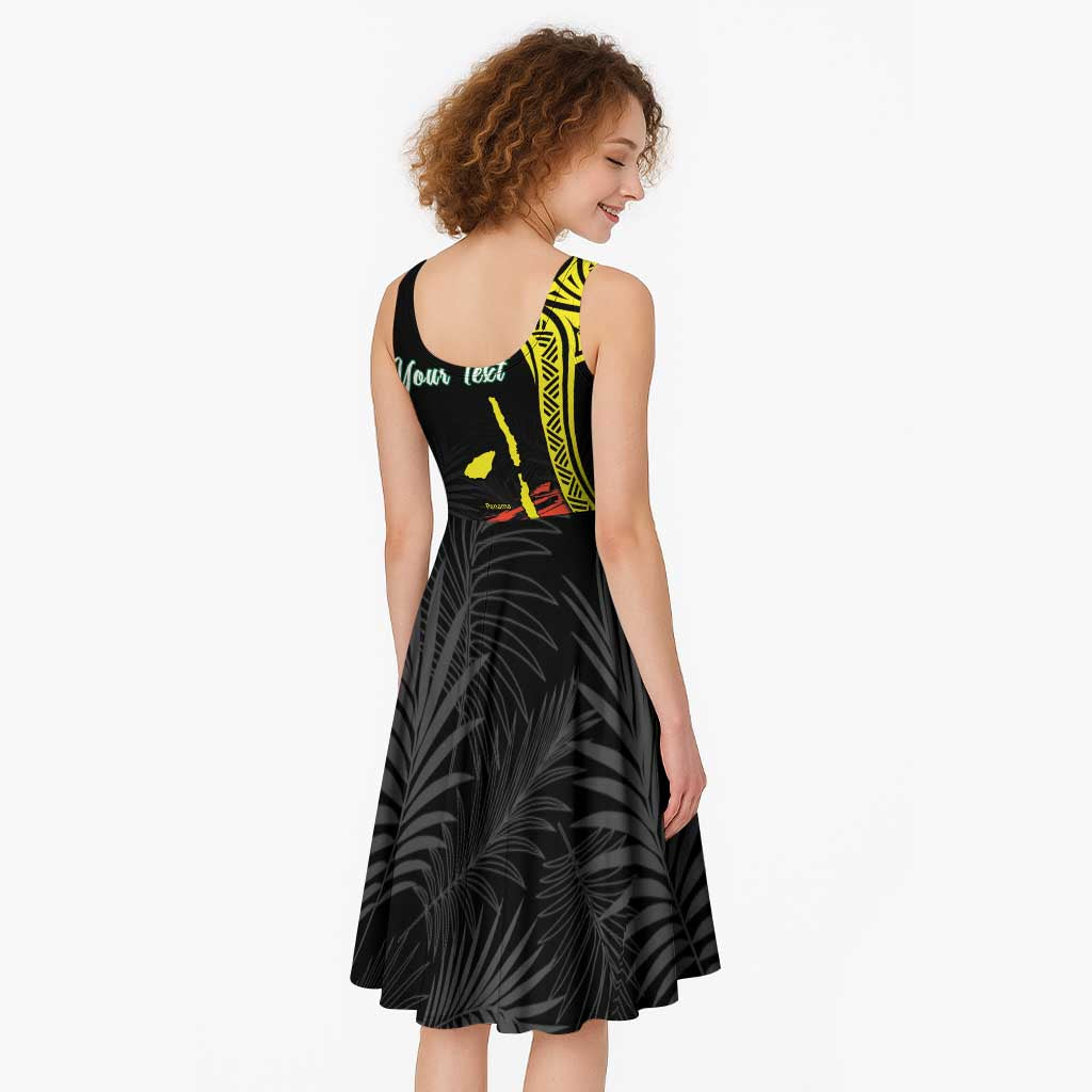 Personalised Vanuatu Penama Day Midi Dress Grunge Flag Style - Polynesian Pride