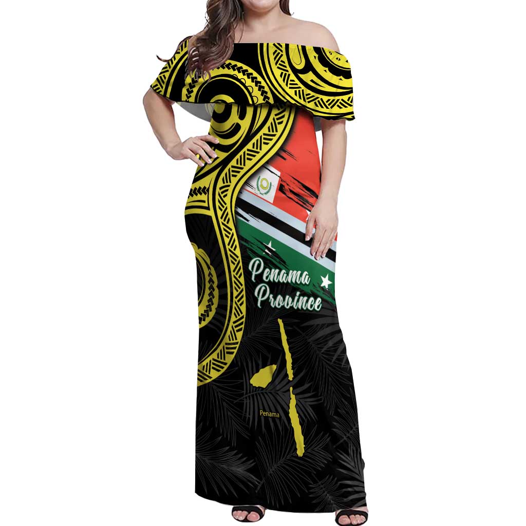 Personalised Vanuatu Penama Day Off Shoulder Maxi Dress Grunge Flag Style - Polynesian Pride