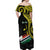 Personalised Vanuatu Penama Day Off Shoulder Maxi Dress Grunge Flag Style - Polynesian Pride