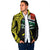 Personalised Vanuatu Penama Day Padded Jacket Grunge Flag Style - Polynesian Pride