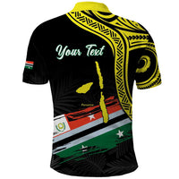 Personalised Vanuatu Penama Day Polo Shirt Grunge Flag Style LT05 - Polynesian Pride