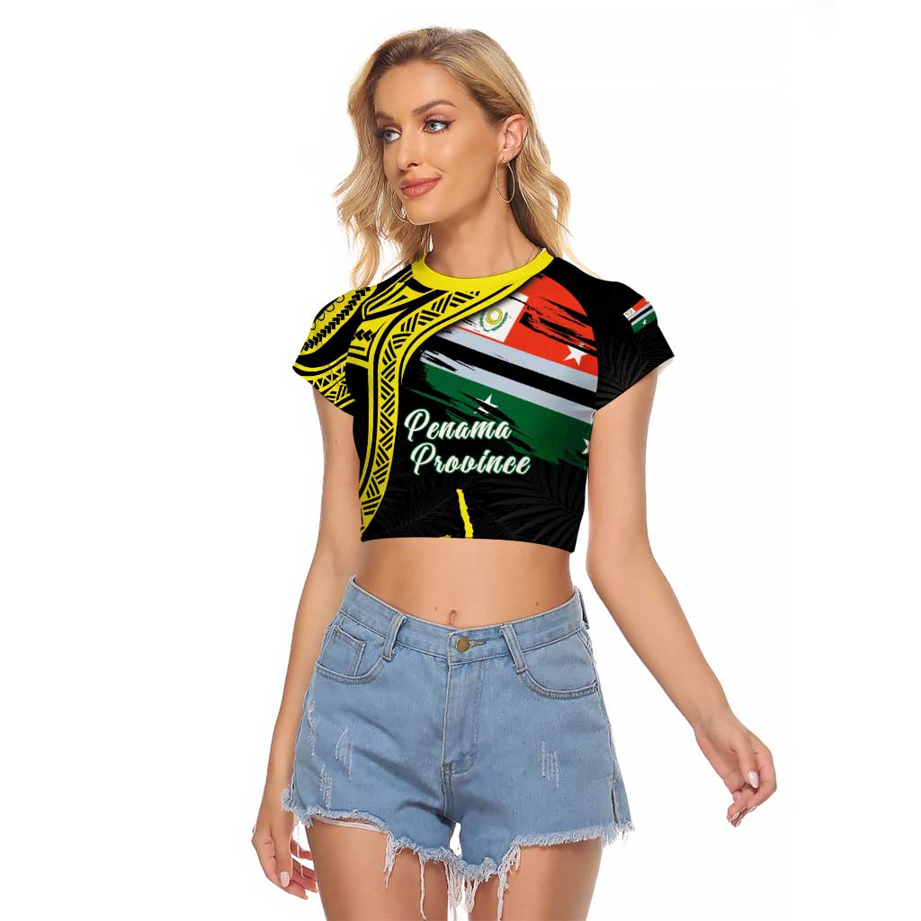 Personalised Vanuatu Penama Day Raglan Cropped T Shirt Grunge Flag Style - Polynesian Pride