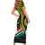 Personalised Vanuatu Penama Day Short Sleeve Bodycon Dress Grunge Flag Style - Polynesian Pride
