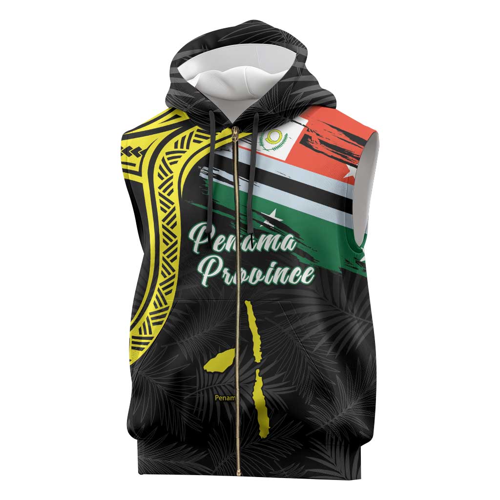 Personalised Vanuatu Penama Day Sleeveless Zip Hoodie Grunge Flag Style - Polynesian Pride
