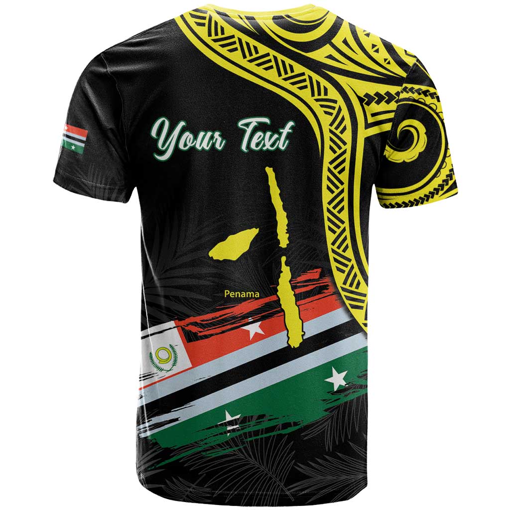 Personalised Vanuatu Penama Day T Shirt Grunge Flag Style - Polynesian Pride