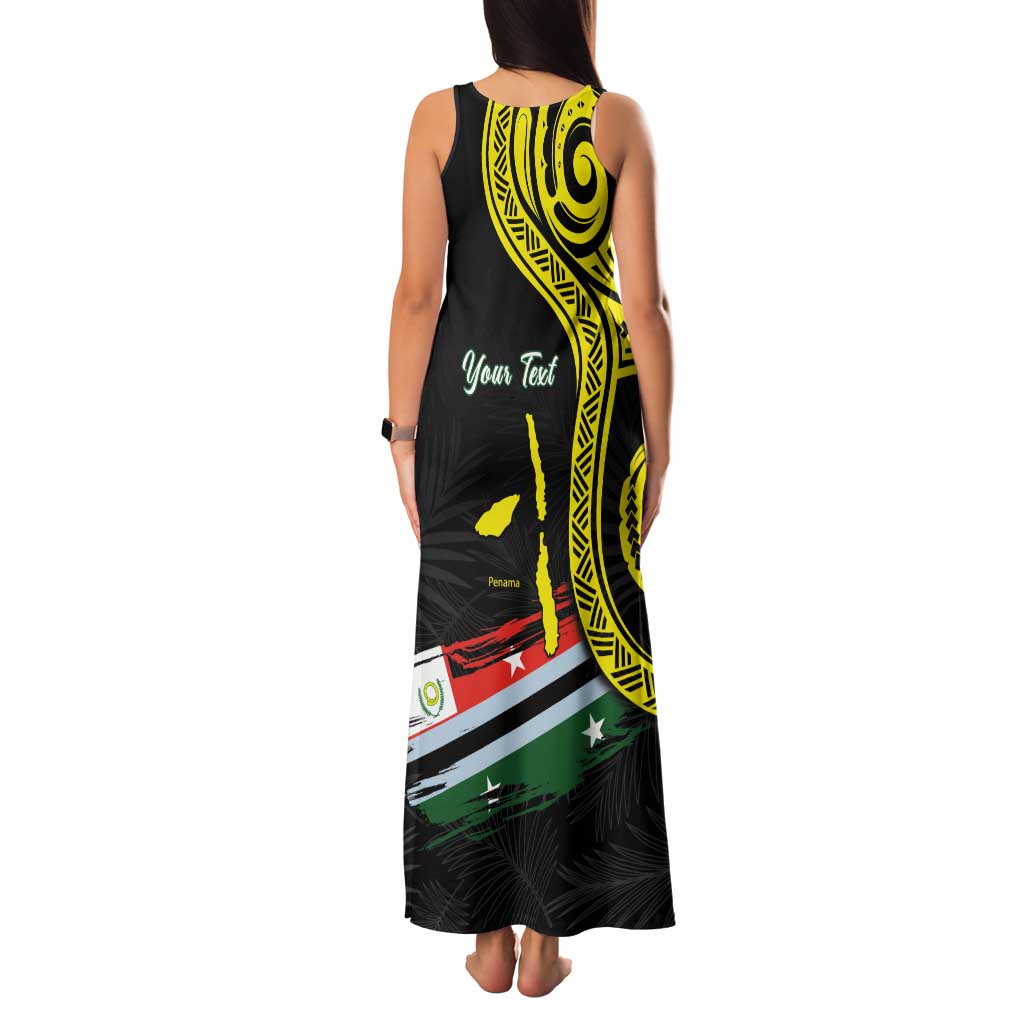 Personalised Vanuatu Penama Day Tank Maxi Dress Grunge Flag Style LT05 - Polynesian Pride