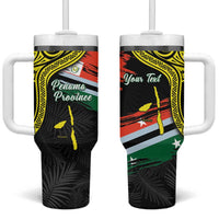 Personalised Vanuatu Penama Day Tumbler With Handle Grunge Flag Style - Polynesian Pride