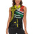 Personalised Vanuatu Penama Day Women Sleeveless Polo Shirt Grunge Flag Style - Polynesian Pride