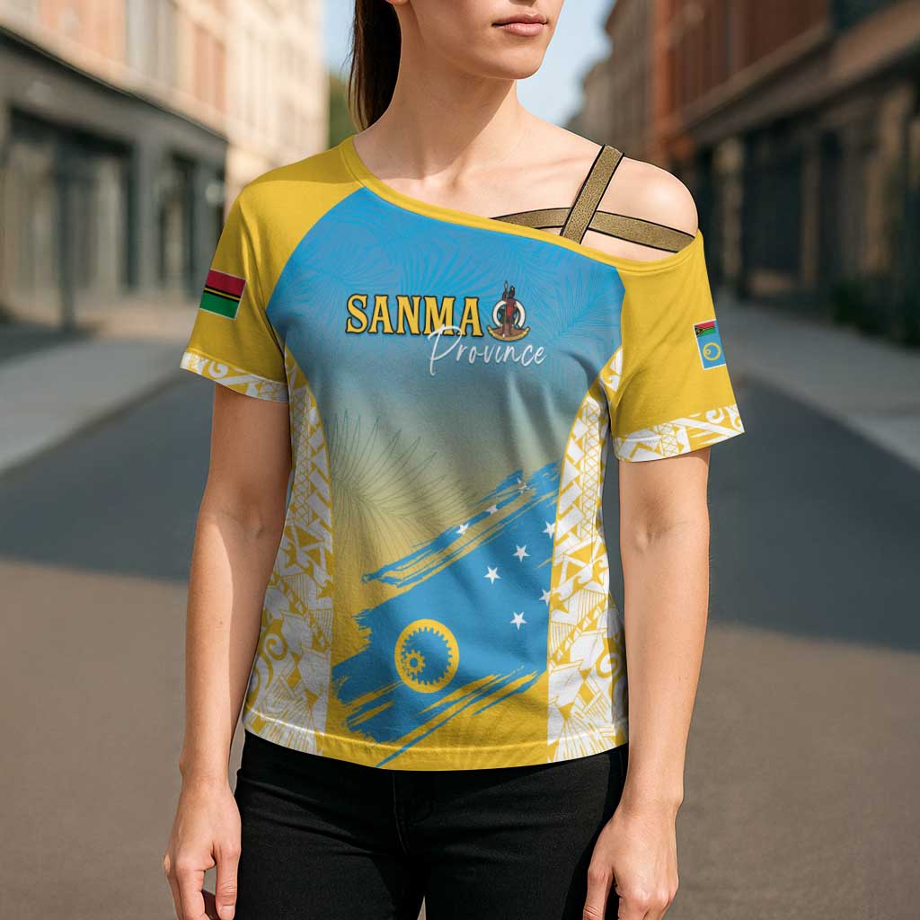 Personalised Vanuatu Sanma Day Cross Shoulder Shirt Special Style LT05 - Polynesian Pride