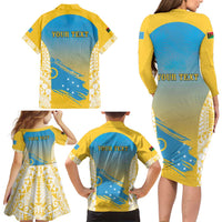 Personalised Vanuatu Sanma Day Family Matching Long Sleeve Bodycon Dress and Hawaiian Shirt Special Style LT05 - Polynesian Pride