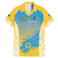 Personalised Vanuatu Sanma Day Family Matching Mermaid Dress and Hawaiian Shirt Special Style LT05 Dad's Shirt - Short Sleeve Yellow - Polynesian Pride