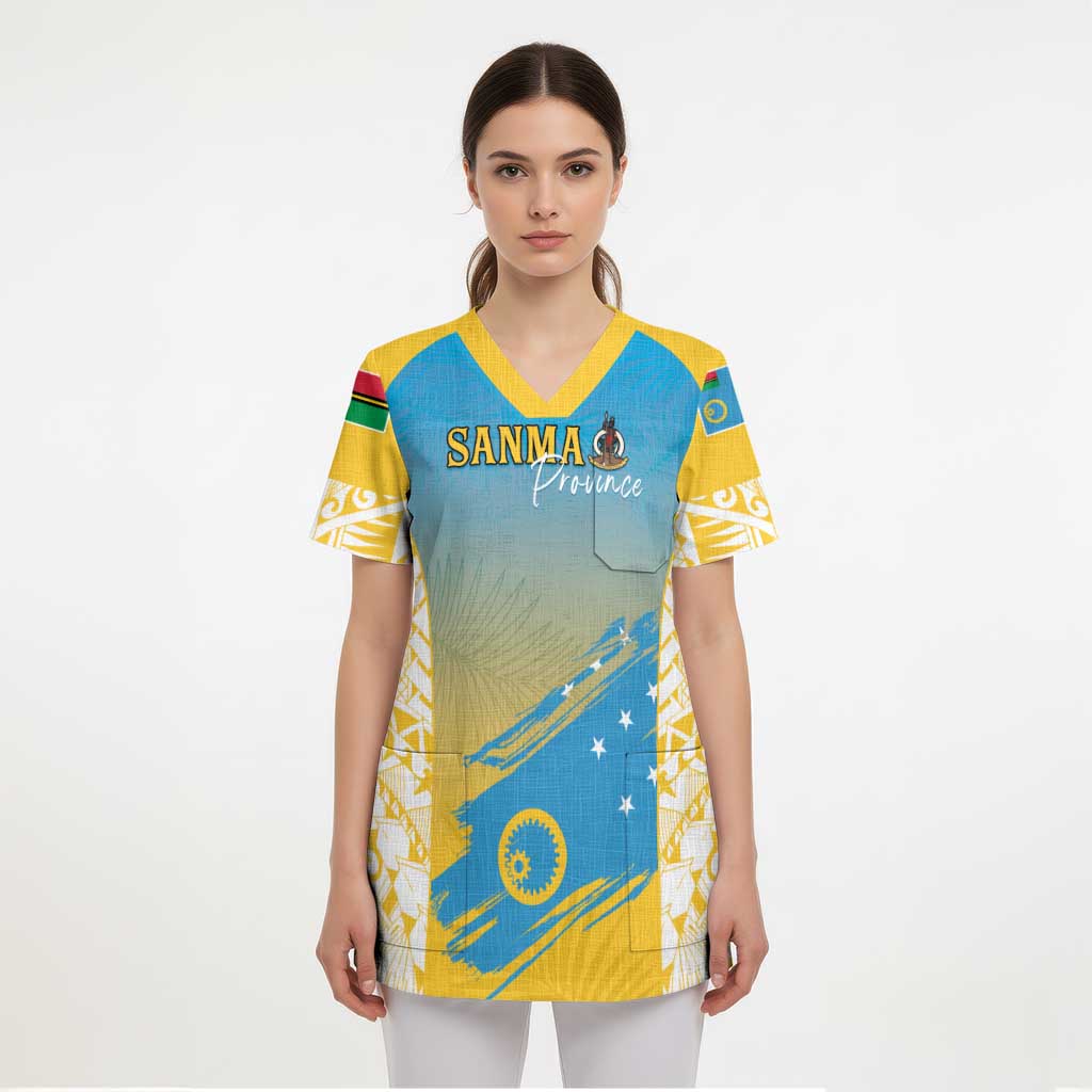 Personalised Vanuatu Sanma Day Scrub Top Special Style - Polynesian Pride