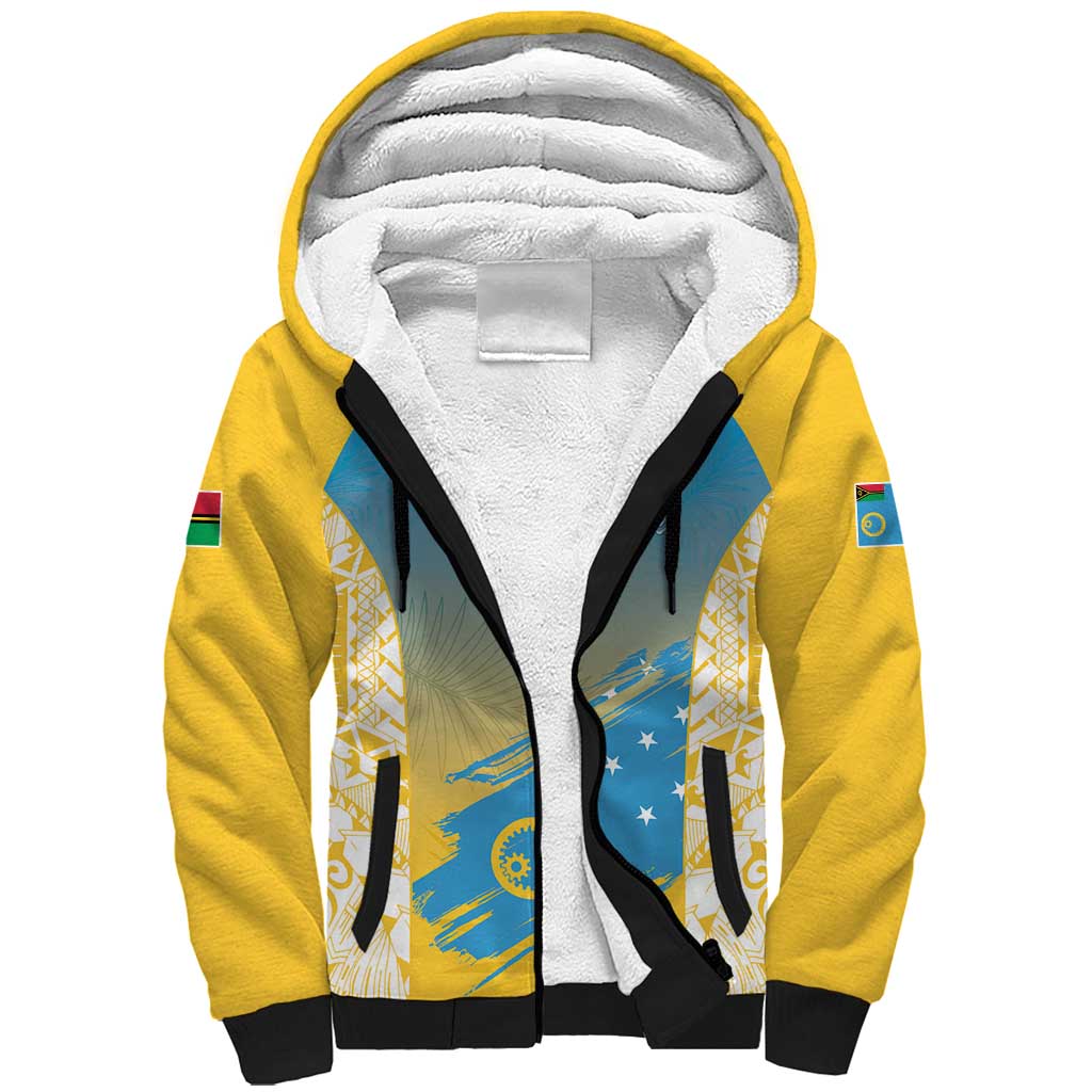 Personalised Vanuatu Sanma Day Sherpa Hoodie Special Style - Polynesian Pride