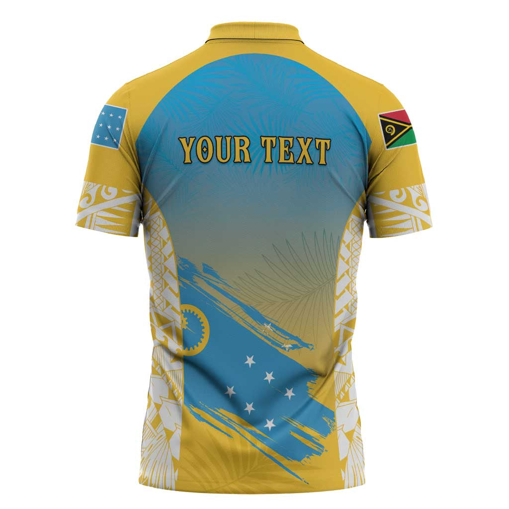 Personalised Vanuatu Sanma Day Zipper Polo Shirt Special Style - Polynesian Pride