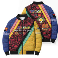 Love Torba PNG Day Bomber Puffer Jacket Together We Grow - Polynesian Pride
