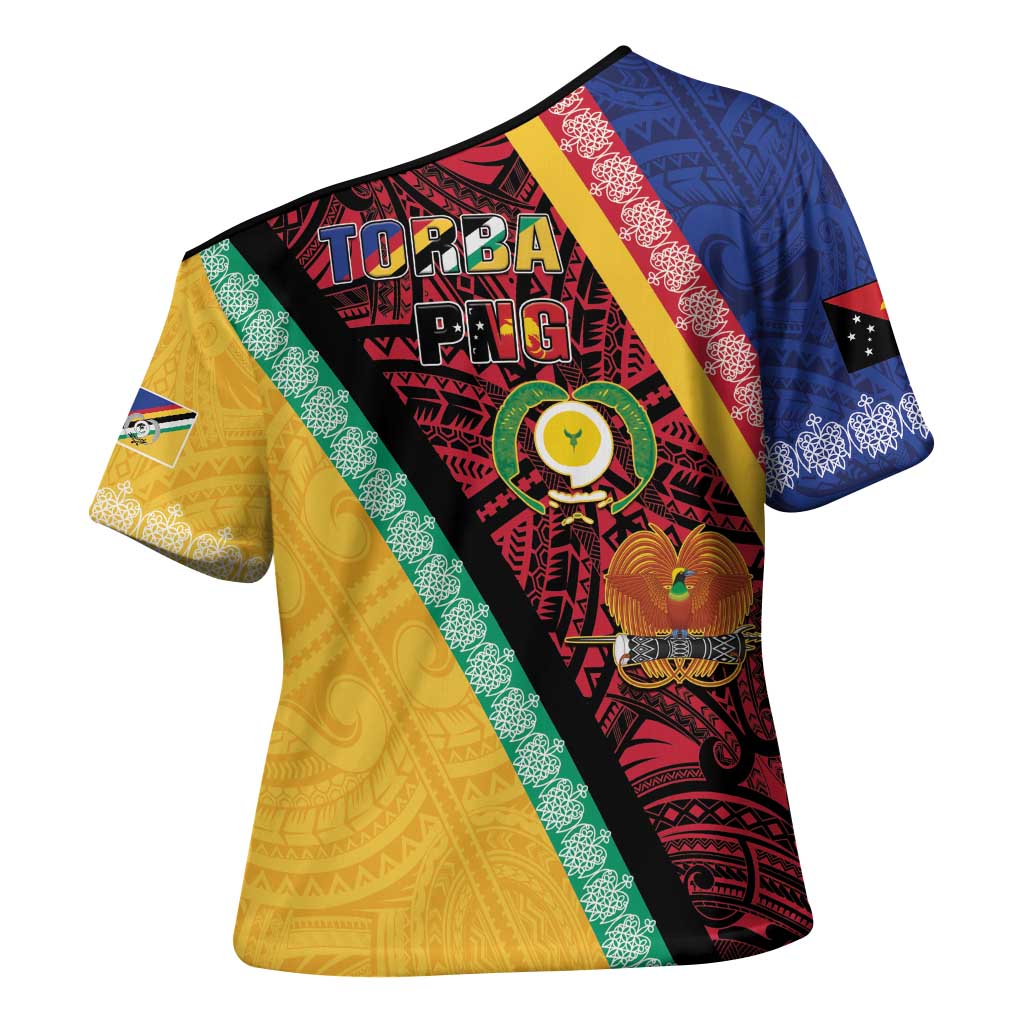 Love Torba PNG Day Cross Shoulder Shirt Together We Grow - Polynesian Pride