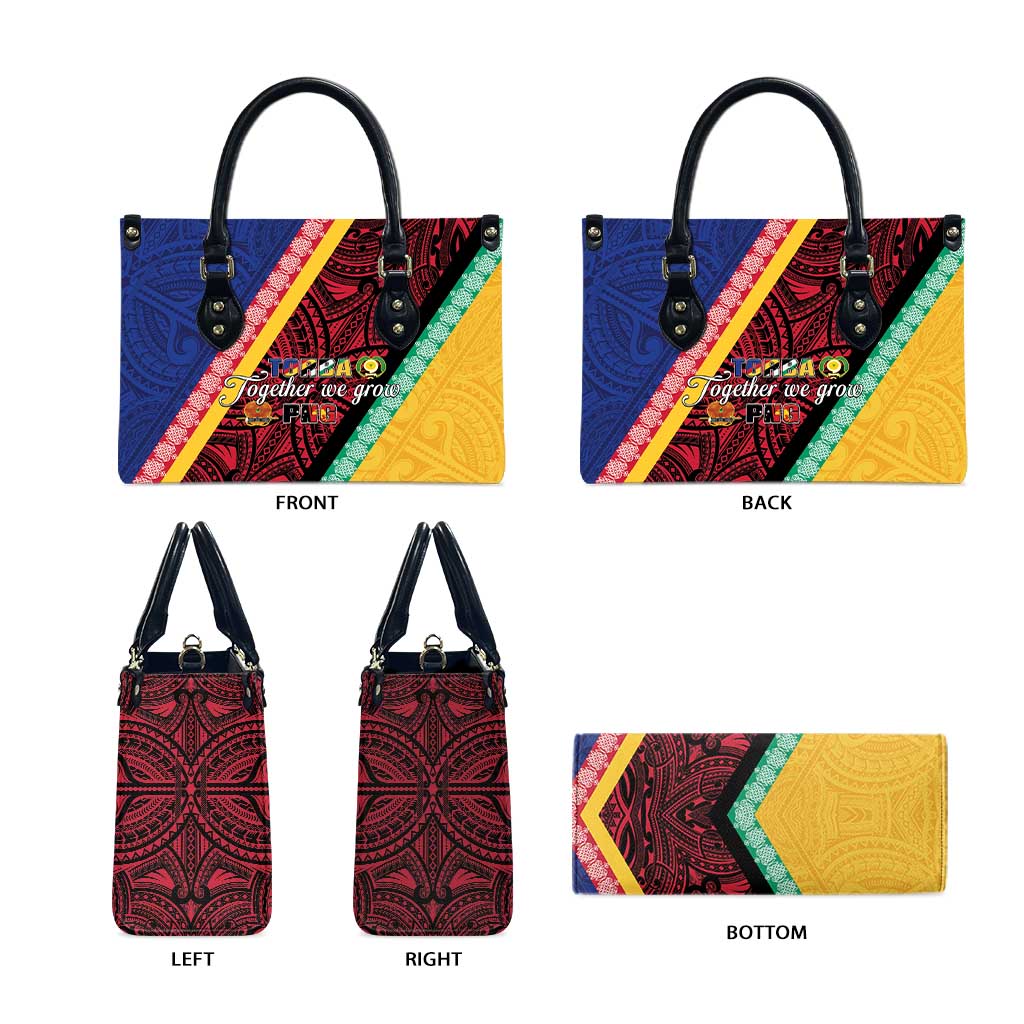 Love Torba PNG Day Leather Bag Together We Grow LT05 - Polynesian Pride