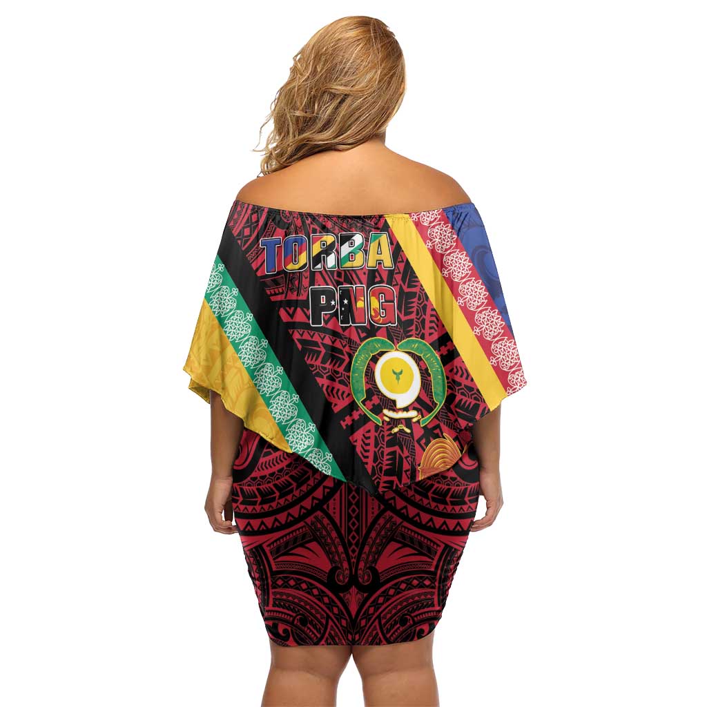 Love Torba PNG Day Off Shoulder Short Dress Together We Grow - Polynesian Pride