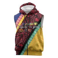 Love Torba PNG Day Sleeveless Zip Hoodie Together We Grow - Polynesian Pride