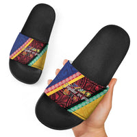 Love Torba PNG Day Slide Sandals Together We Grow - Polynesian Pride