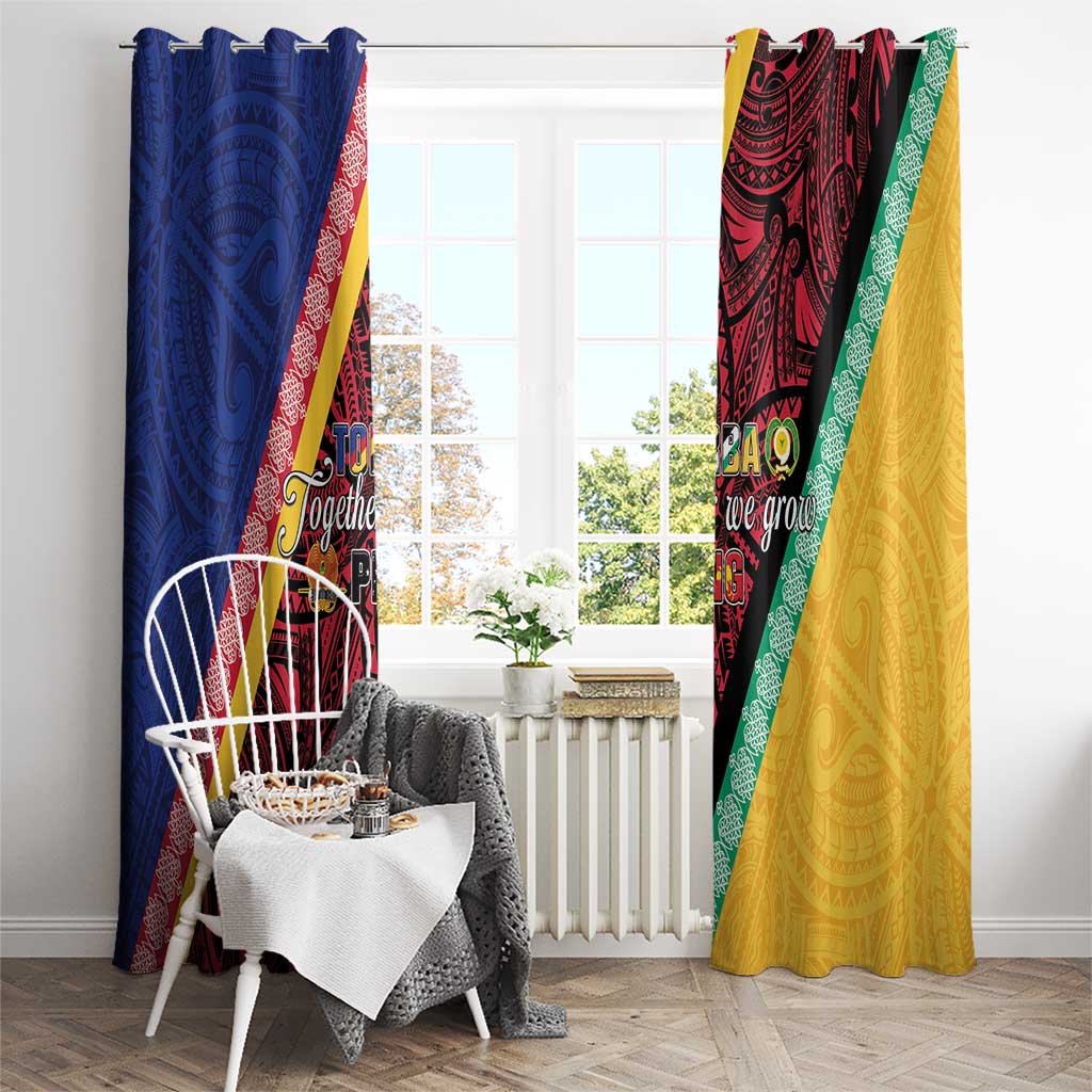Love Torba PNG Day Window Curtain Together We Grow - Polynesian Pride