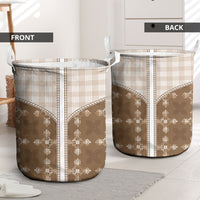 Beige Hawaii Paniolo Quilt Motif Laundry Basket LT05 - Polynesian Pride