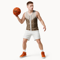 Beige Hawaii Paniolo Quilt Motif Basketball Jersey LT05 - Polynesian Pride