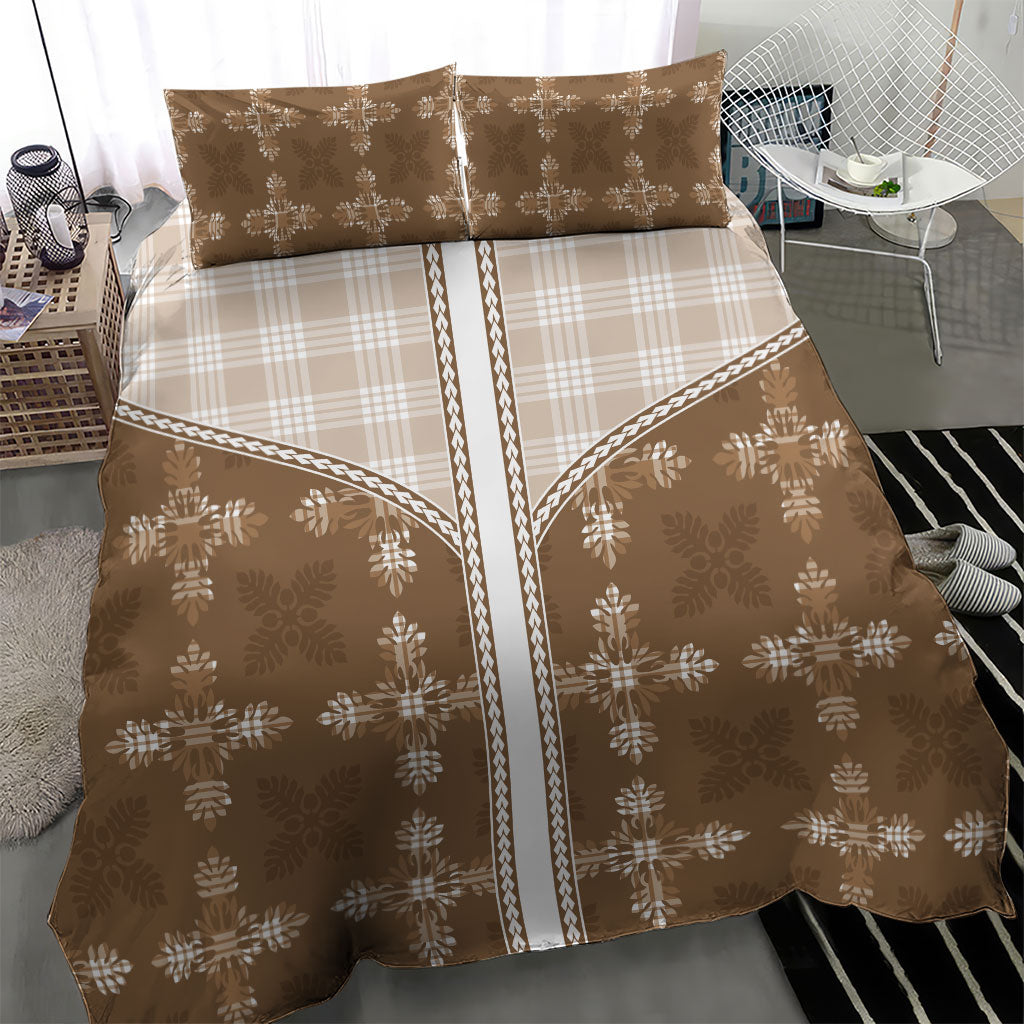 Beige Hawaii Paniolo Quilt Motif Bedding Set LT05 - Polynesian Pride