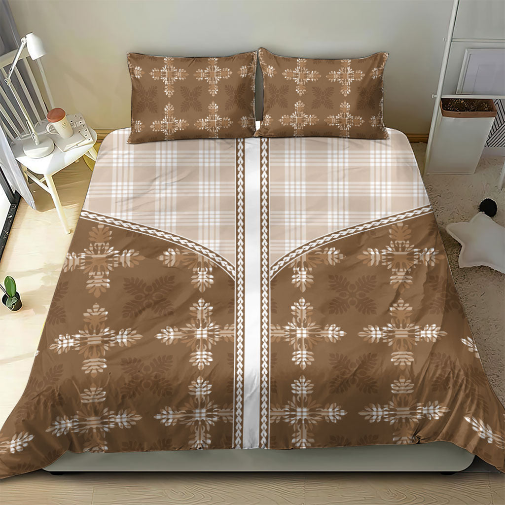 Beige Hawaii Paniolo Quilt Motif Bedding Set LT05 - Polynesian Pride